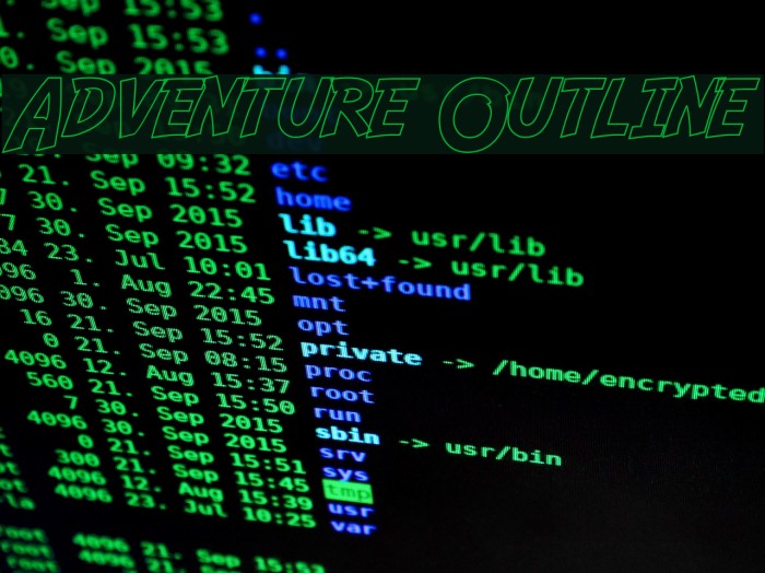 Adventure Outline フォント examples