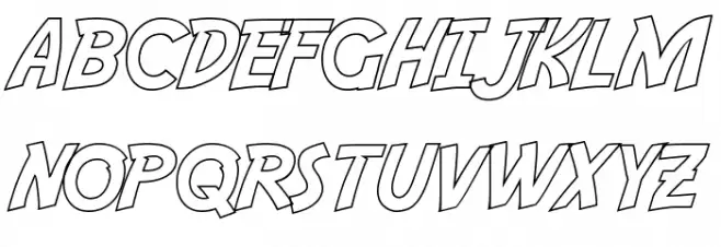 Adventure Outline Caratteri MINUSCOLO
