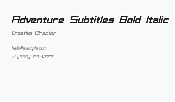 Adventure Subtitles Bold Italic Business Card