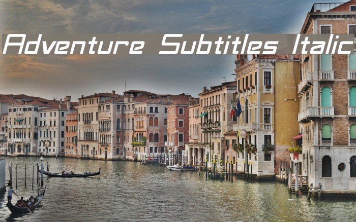 Adventure Subtitles Italic Font examples