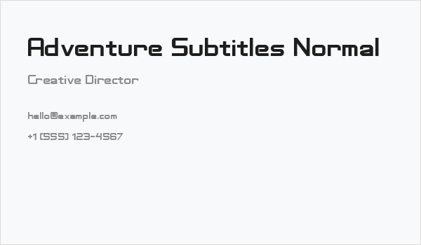 Adventure Subtitles Normal Business Card