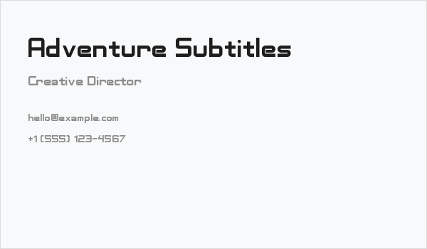Adventure Subtitles Business Card