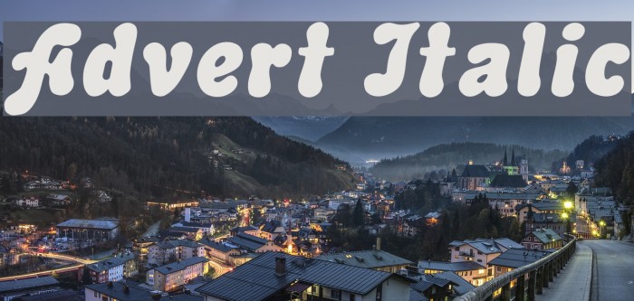 Advert Italic Font examples