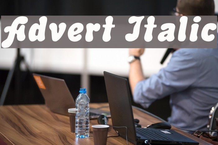 Advert Italic Font examples