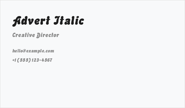 Advert Italic Business Card