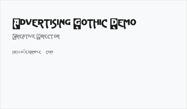 Advertising Gothic Demo Business Card