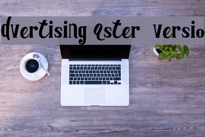 Advertising Master LIGHT versio Font examples