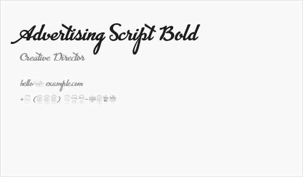 Advertising Script Bold Business Card