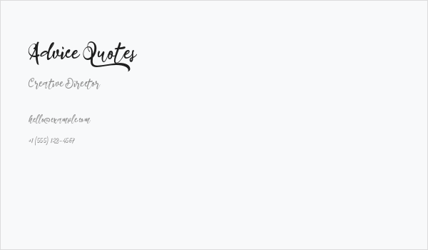 Advice Quotes Business Card