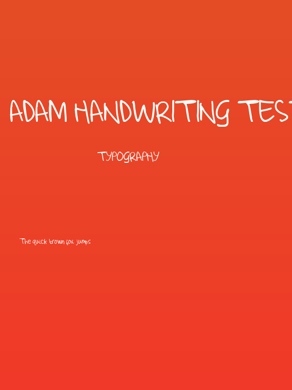 adam handwriting test Poster