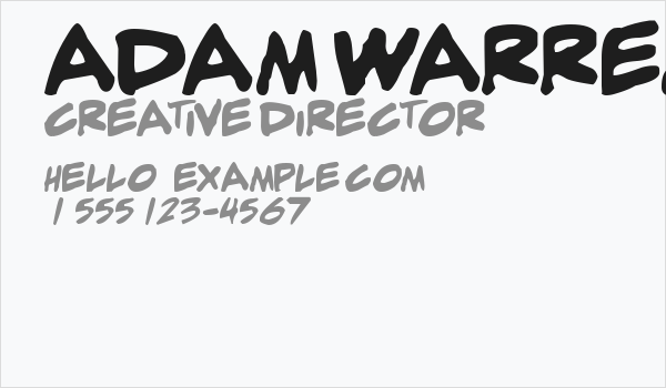 adam warren 0.2 Bold Italic Business Card