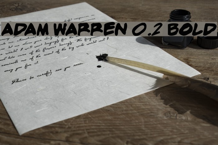 adam warren 0.2 Bold Font examples