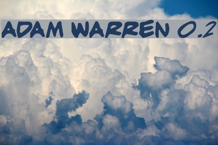adam warren 0.2 Font examples