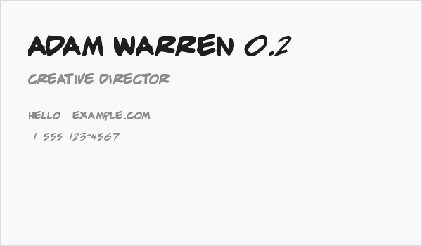 adam warren 0.2 Business Card
