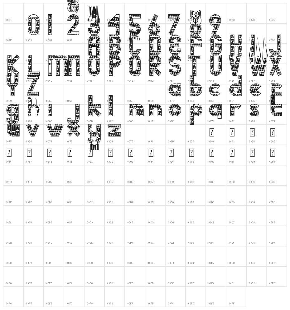 adidog box DEMO Character Map