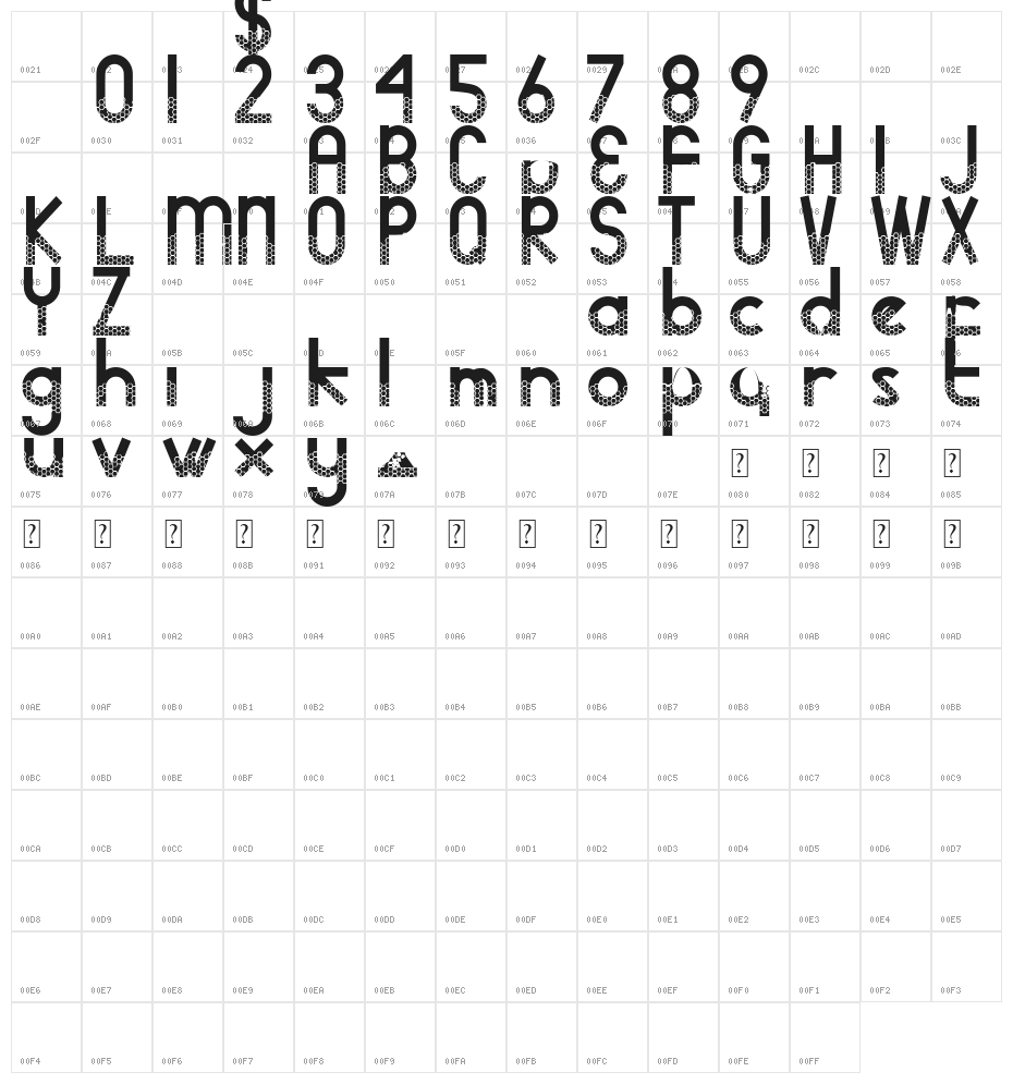 adidog hive DEMO Character Map