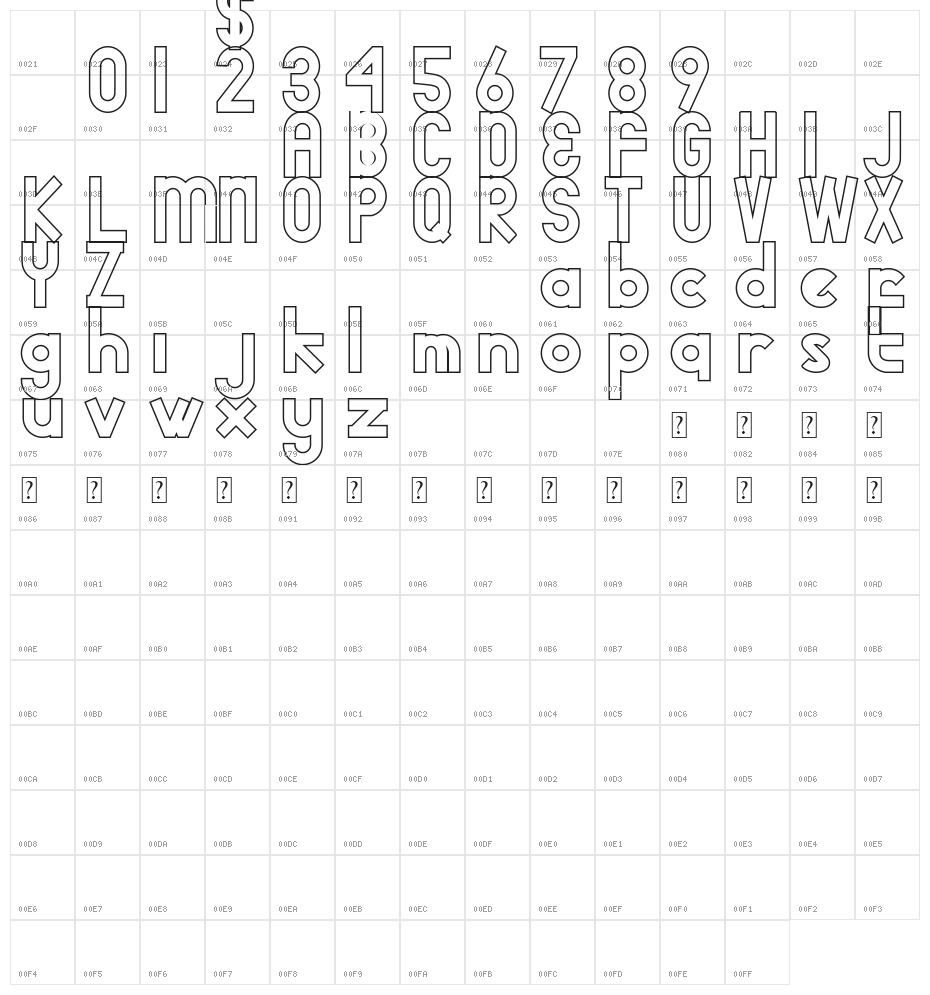 adidog hol DEMO Character Map