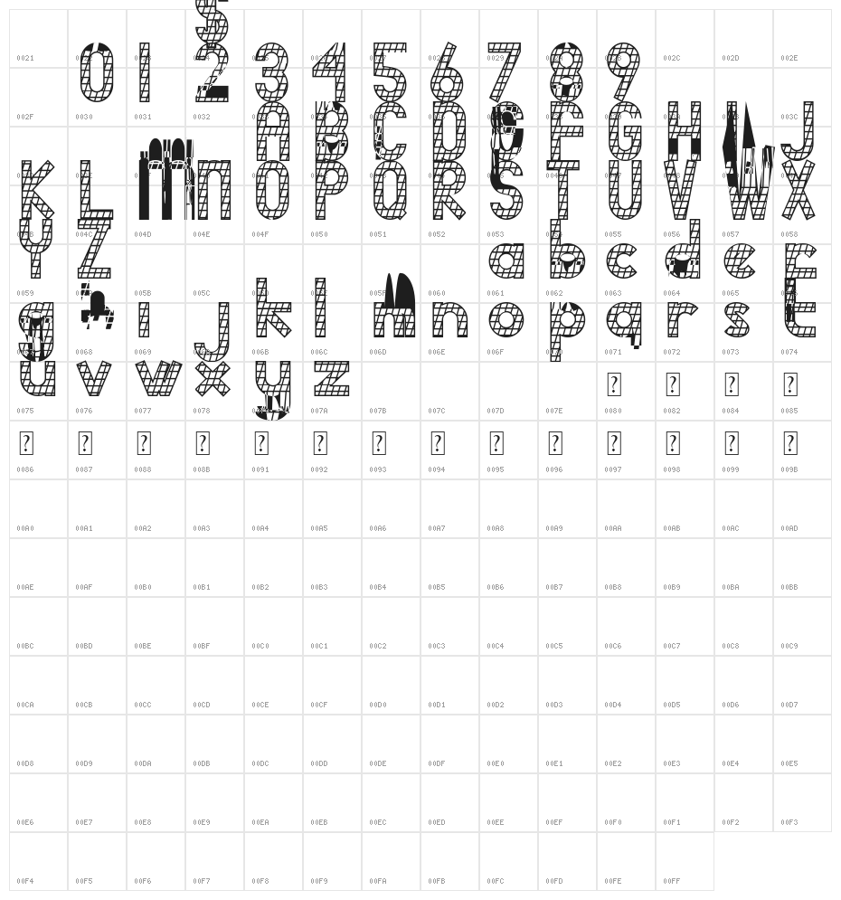 adidog nett DEMO Character Map