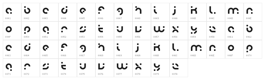adobo Regular Character Map