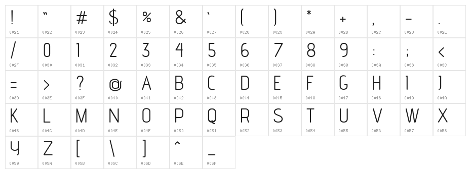 advent Rounded Character Map