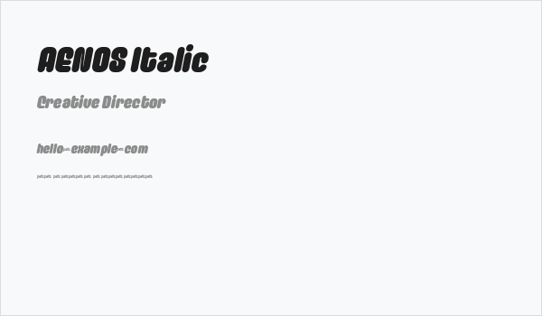 AENOS Italic Business Card