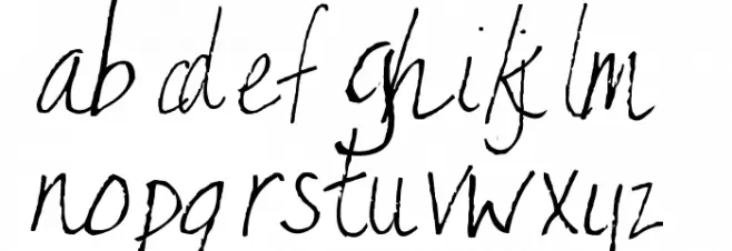 AEZ Kate's Handwriting Font LOWERCASE