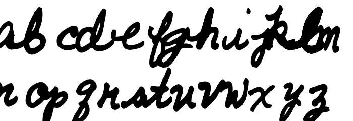 AEZ Traci's Handwriting Font LOWERCASE