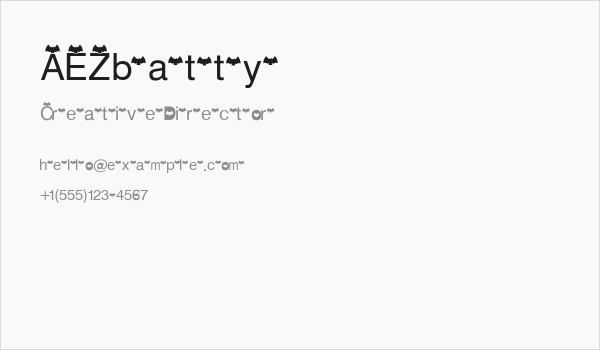 AEZ batty Business Card