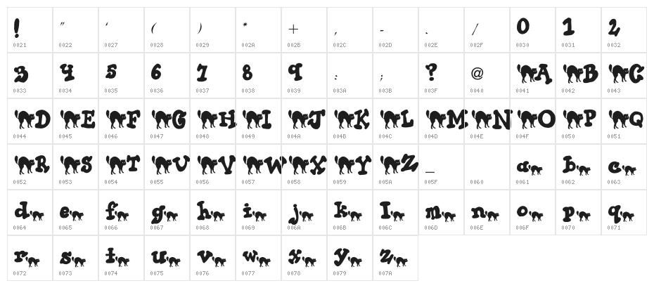 AEZ black cat Character Map