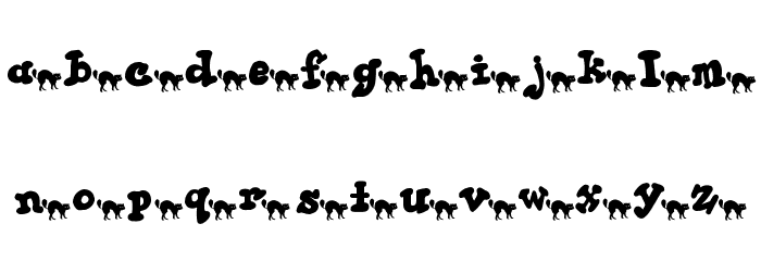 AEZ black cat Font LOWERCASE