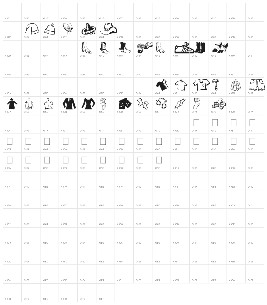 AEZ clothes Character Map