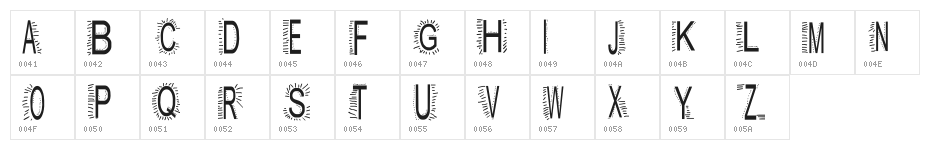 AEZ dazzle me Character Map