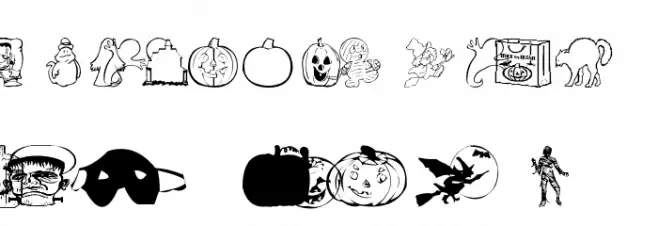 AEZ halloween dingbats फ़ॉन्ट लोअरकेस