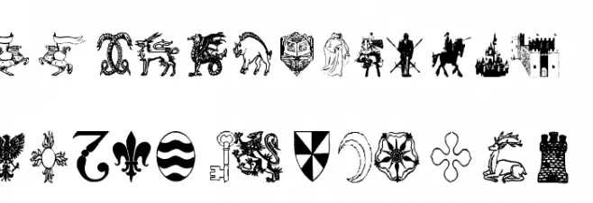 AEZ medieval dings خط أحرف صغيرة
