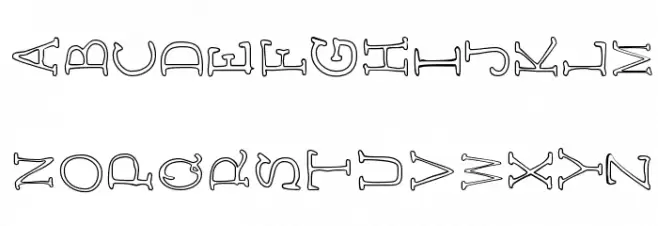 AEZ outline vertical 字体 大写