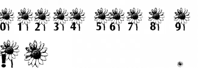 AEZ sunflower letters Font OTHER CHARS