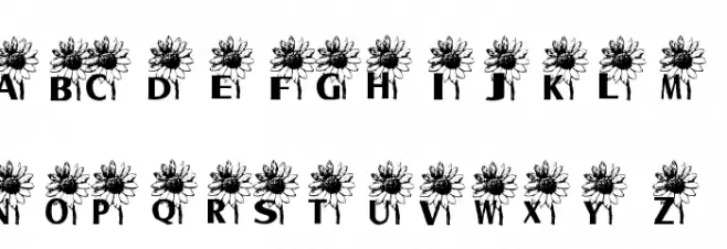 AEZ sunflower letters Fonte MAIÚSCULAS