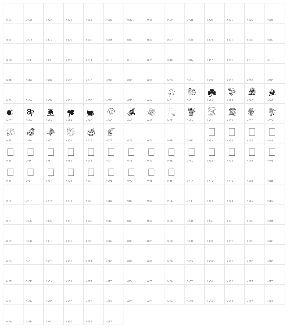 AEZSTPatricksDay Character Map