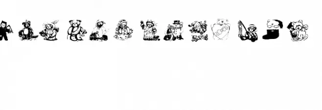 AEZholidaybears Schriftart Groß