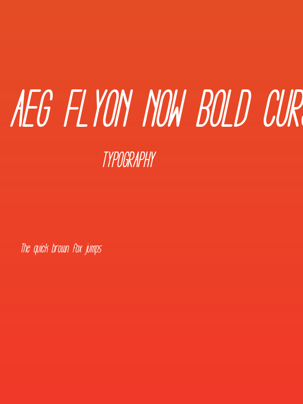 Aeg Flyon Now bold cursive Italic Poster