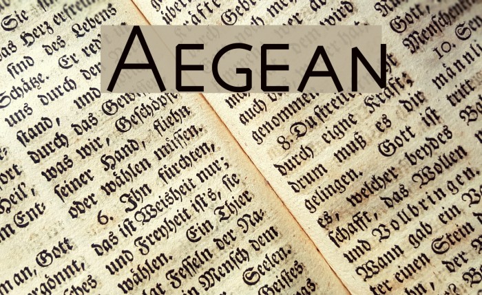Aegean Font examples