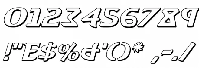 Aegis 3D Italic Font OTHER CHARS