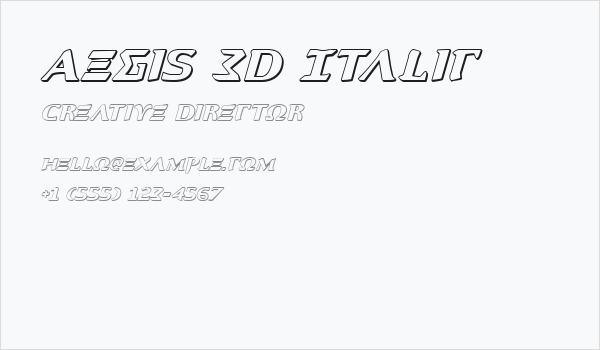 Aegis 3D Italic Business Card