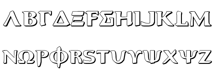 Aegis 3D Font LOWERCASE