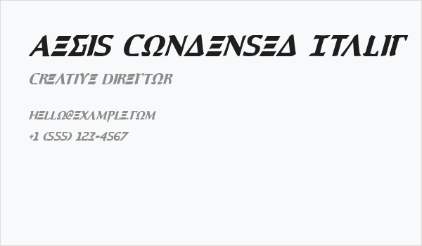 Aegis Condensed Italic Business Card