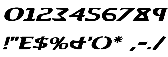Aegis Expanded Italic Font OTHER CHARS