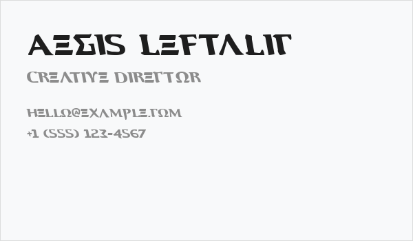 Aegis Leftalic Business Card