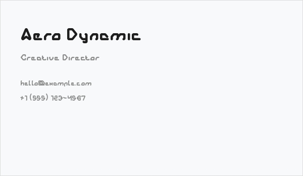 Aero Dynamic Business Card