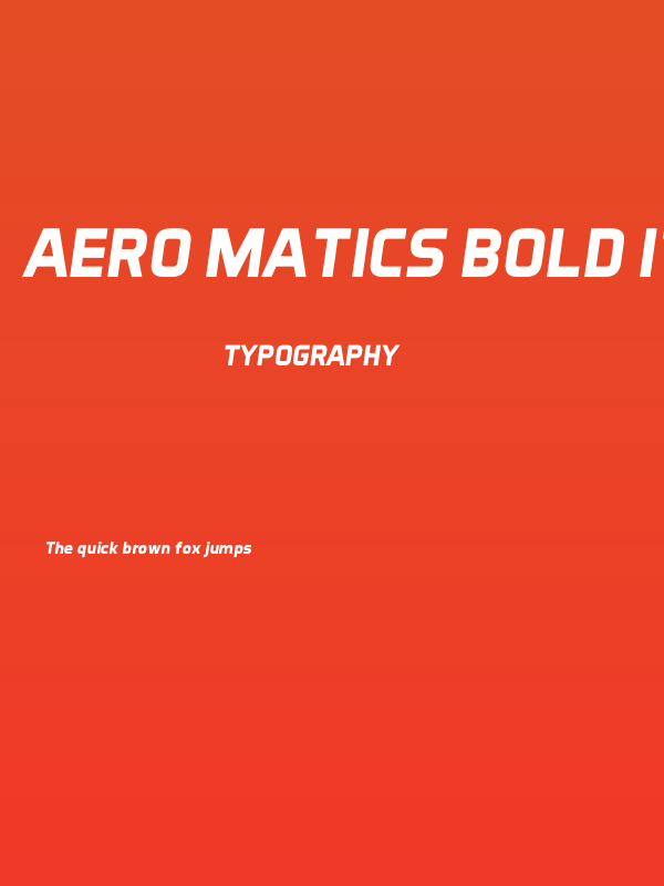 Aero Matics Bold Italic Poster