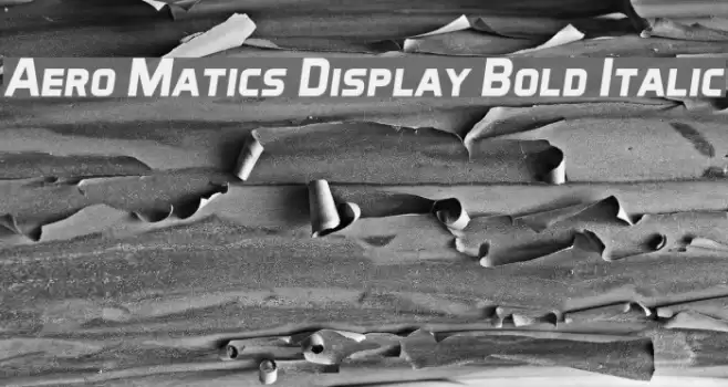 Aero Matics Display Bold Italic Font examples